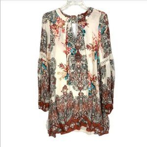 Taylor & Sage Floral Boho Keyhole Swing Dress Size XS